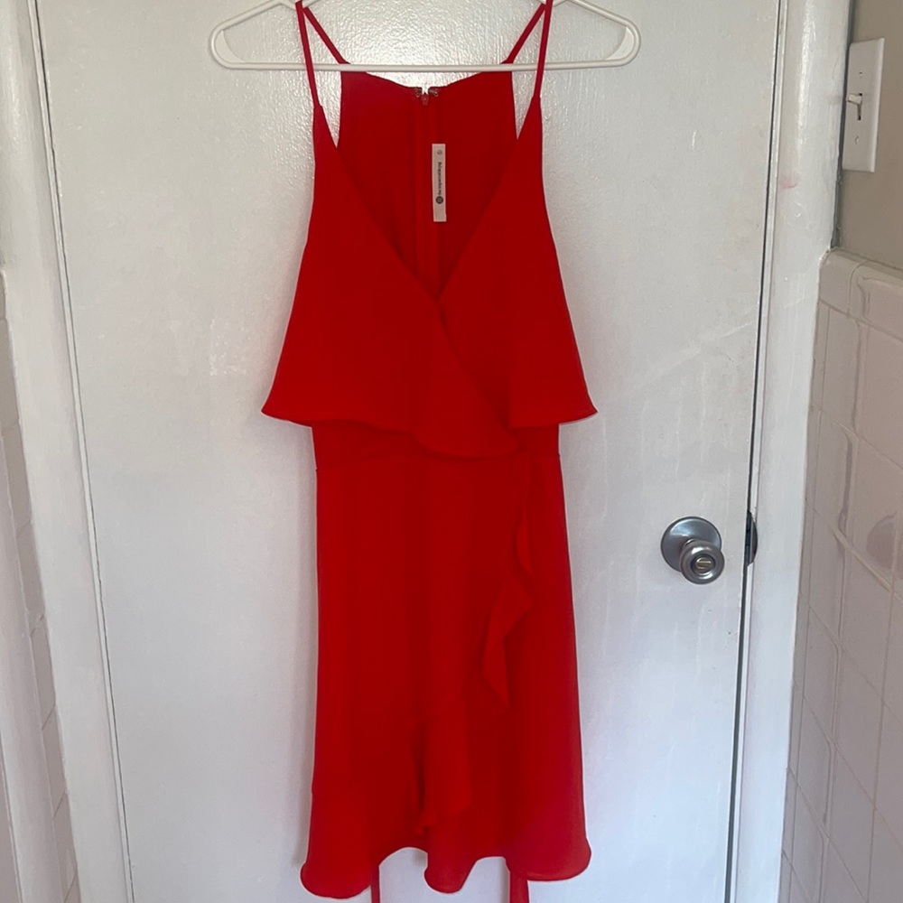 Ruffle Red Wrap Dress - Impeccable Pig